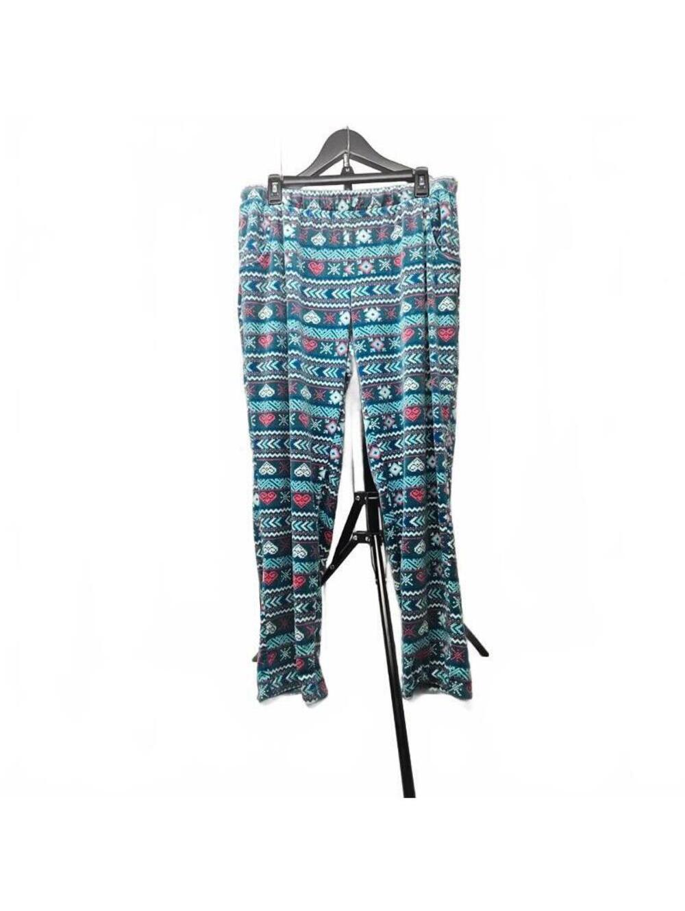 Turquoise & Pink Fleece Pajama Pants Size Large